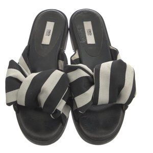 MIISTA Leather Striped Slides Size 38